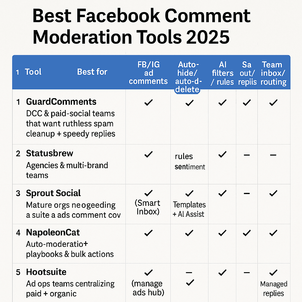 Best Facebook Comment Moderation Tools (2025)